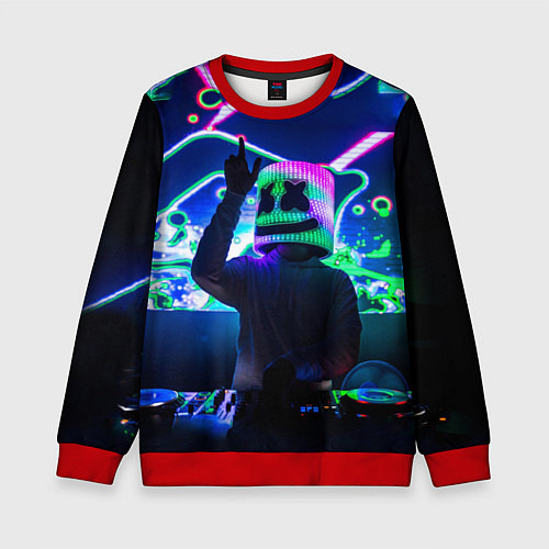 Детский свитшот Marshmello: Neon DJ / 3D-Красный – фото 1