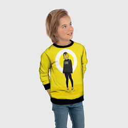 Свитшот детский Tessa: Yellow Fashion, цвет: 3D-черный — фото 2