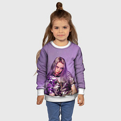 Свитшот детский Billie Eilish: Violet Fashion, цвет: 3D-белый — фото 2