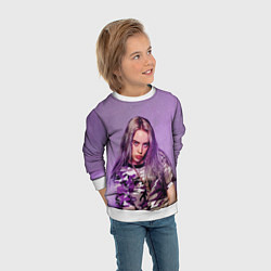 Свитшот детский Billie Eilish: Violet Fashion, цвет: 3D-белый — фото 2