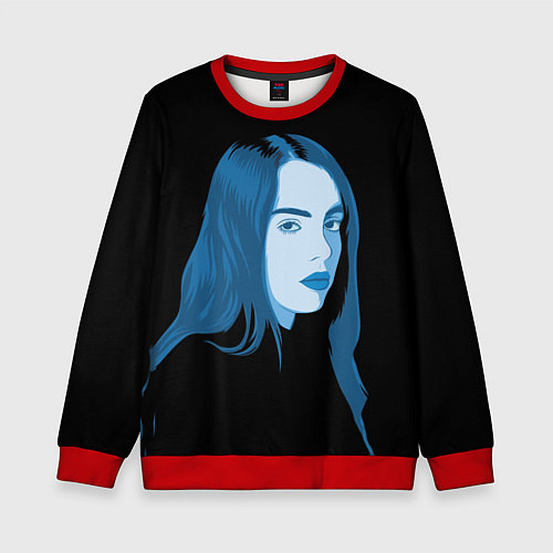 Детский свитшот Billie Eilish: Blue Style / 3D-Красный – фото 1