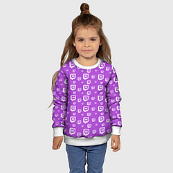 Свитшот детский Twitch: Violet Pattern, цвет: 3D-белый — фото 2