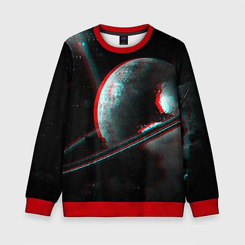 Детский свитшот Cosmos Glitch / 3D-Красный – фото 1