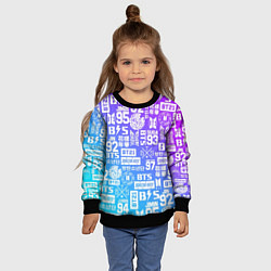 Свитшот детский BTS Logos, цвет: 3D-черный — фото 2