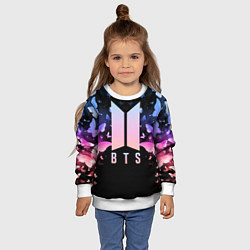 Свитшот детский BTS: Black Butterflies, цвет: 3D-белый — фото 2