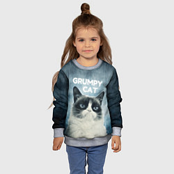 Свитшот детский Grumpy Cat, цвет: 3D-меланж — фото 2