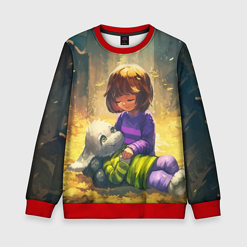 Детский свитшот Фриск и Азриэль / 3D-Красный – фото 1