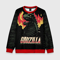 Свитшот детский Flame Godzilla, цвет: 3D-красный