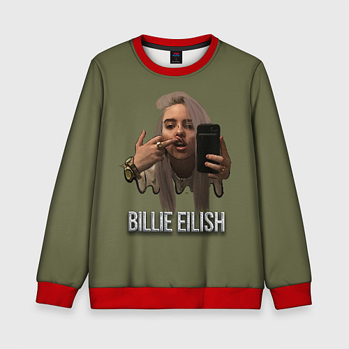 Детский свитшот BILLIE EILISH / 3D-Красный – фото 1