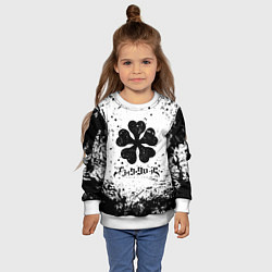 Свитшот детский ЧЁРНЫЙ КЛЕВЕР, цвет: 3D-белый — фото 2