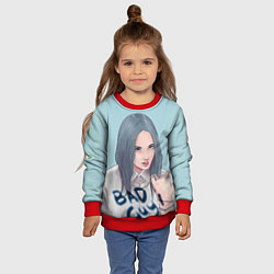 Свитшот детский Billie Eilish: Bad Guy, цвет: 3D-красный — фото 2