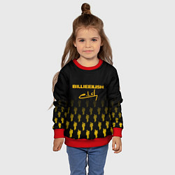 Свитшот детский Billie Eilish: Yellow & Black Autograph, цвет: 3D-красный — фото 2