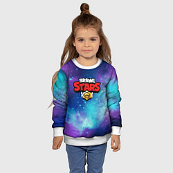 Свитшот детский BRAWL STARS лого в космосе, цвет: 3D-белый — фото 2