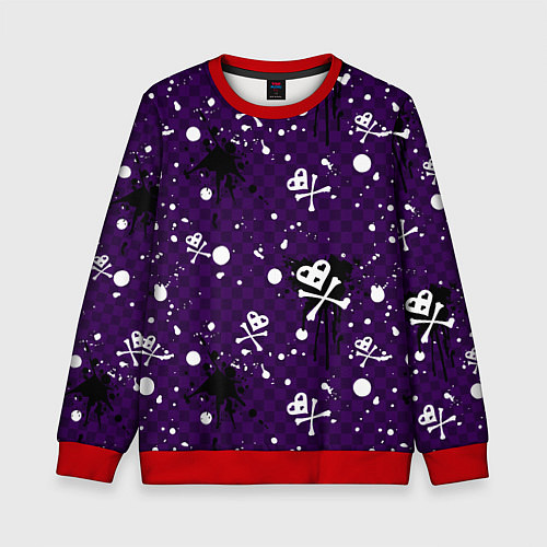 Детский свитшот Эмо 2007 фиолетовый фон / 3D-Красный – фото 1