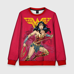 Свитшот детский Wonder Woman, цвет: 3D-красный