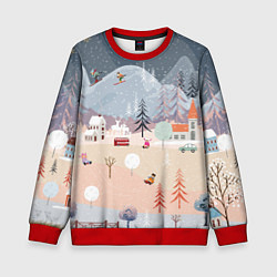 Свитшот детский Новогодние каникулы, цвет: 3D-красный