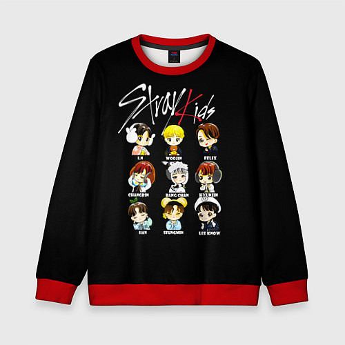Детский свитшот Stray Kids / 3D-Красный – фото 1