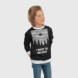 Свитшот детский I want to believe, цвет: 3D-белый — фото 2