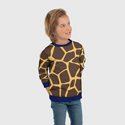 Свитшот детский Окрас жирафа, цвет: 3D-синий — фото 2