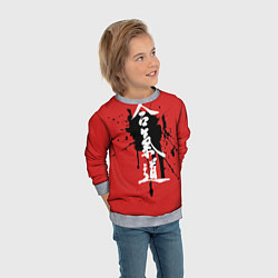 Свитшот детский Айкидо, цвет: 3D-меланж — фото 2