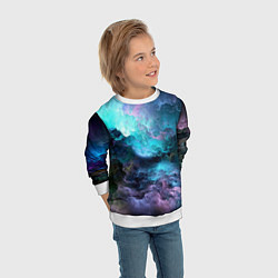 Свитшот детский Космос фрактал, цвет: 3D-белый — фото 2
