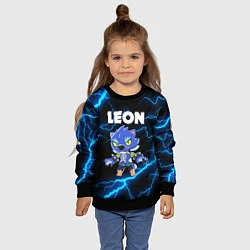 Свитшот детский BRAWL STARS LEON, цвет: 3D-черный — фото 2