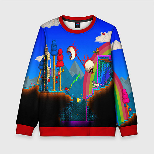 Детский свитшот TERRARIA GAME / 3D-Красный – фото 1