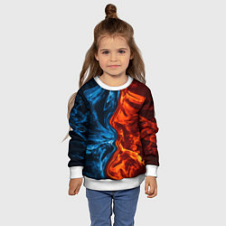 Свитшот детский Огонь и вода, цвет: 3D-белый — фото 2