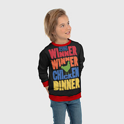Свитшот детский Winner Chicken Dinner, цвет: 3D-красный — фото 2