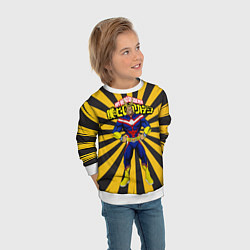 Свитшот детский MY HERO ACADEMIA желтые полосы, цвет: 3D-белый — фото 2