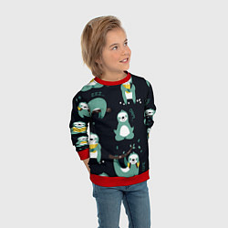 Свитшот детский Ленивцы, цвет: 3D-красный — фото 2