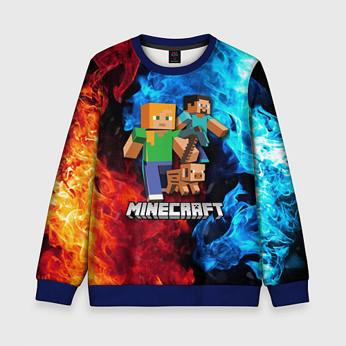 Детский свитшот Minecraft Майнкрафт / 3D-Синий – фото 1