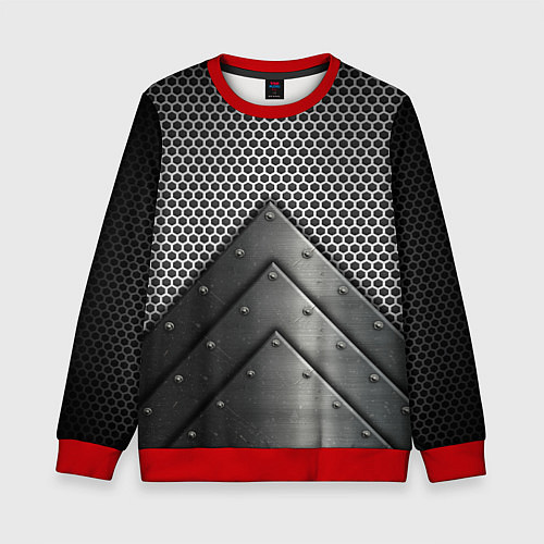 Детский свитшот Броня металлическая / 3D-Красный – фото 1