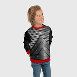 Свитшот детский Броня металлическая, цвет: 3D-красный — фото 2