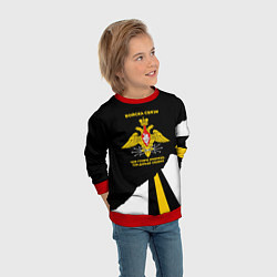 Свитшот детский Войска связи - громче крикнешь, дальше слышно, цвет: 3D-красный — фото 2
