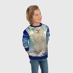 Свитшот детский Грозовой Котик, цвет: 3D-синий — фото 2