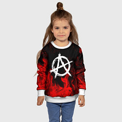 Свитшот детский АНАРХИЯ, цвет: 3D-белый — фото 2