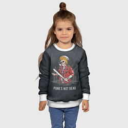 Свитшот детский Punk??s Not Dead, цвет: 3D-белый — фото 2