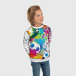 Свитшот детский Football Paints, цвет: 3D-белый — фото 2