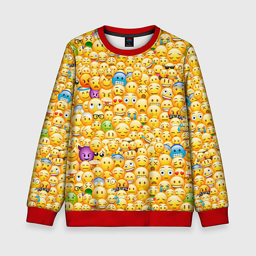 Детский свитшот Смайлики Emoji / 3D-Красный – фото 1