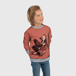 Свитшот детский Чуя Накахара, цвет: 3D-меланж — фото 2