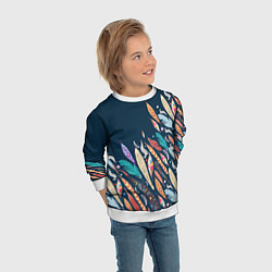 Свитшот детский Перья, цвет: 3D-белый — фото 2