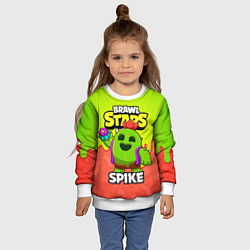 Свитшот детский BRAWL STARS SPIKE, цвет: 3D-белый — фото 2