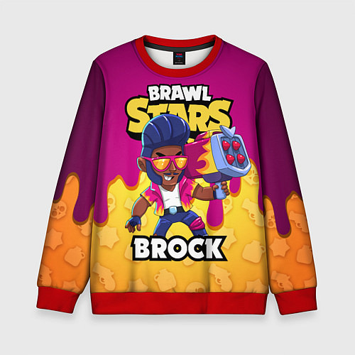 Детский свитшот BRAWL STARS BROCK / 3D-Красный – фото 1