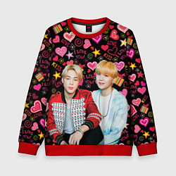 Свитшот детский BTS: Юнмины Чимин и Юнги, цвет: 3D-красный