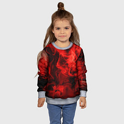 Свитшот детский Красный дым, цвет: 3D-меланж — фото 2