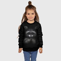 Свитшот детский Енот, цвет: 3D-черный — фото 2