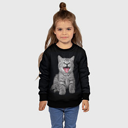 Свитшот детский Котенок, цвет: 3D-черный — фото 2
