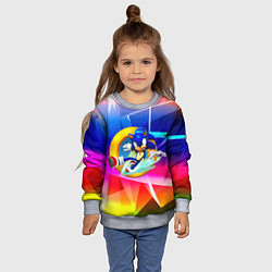 Свитшот детский Sonic, цвет: 3D-меланж — фото 2