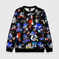 Свитшот детский Sonic паттерн, цвет: 3D-черный